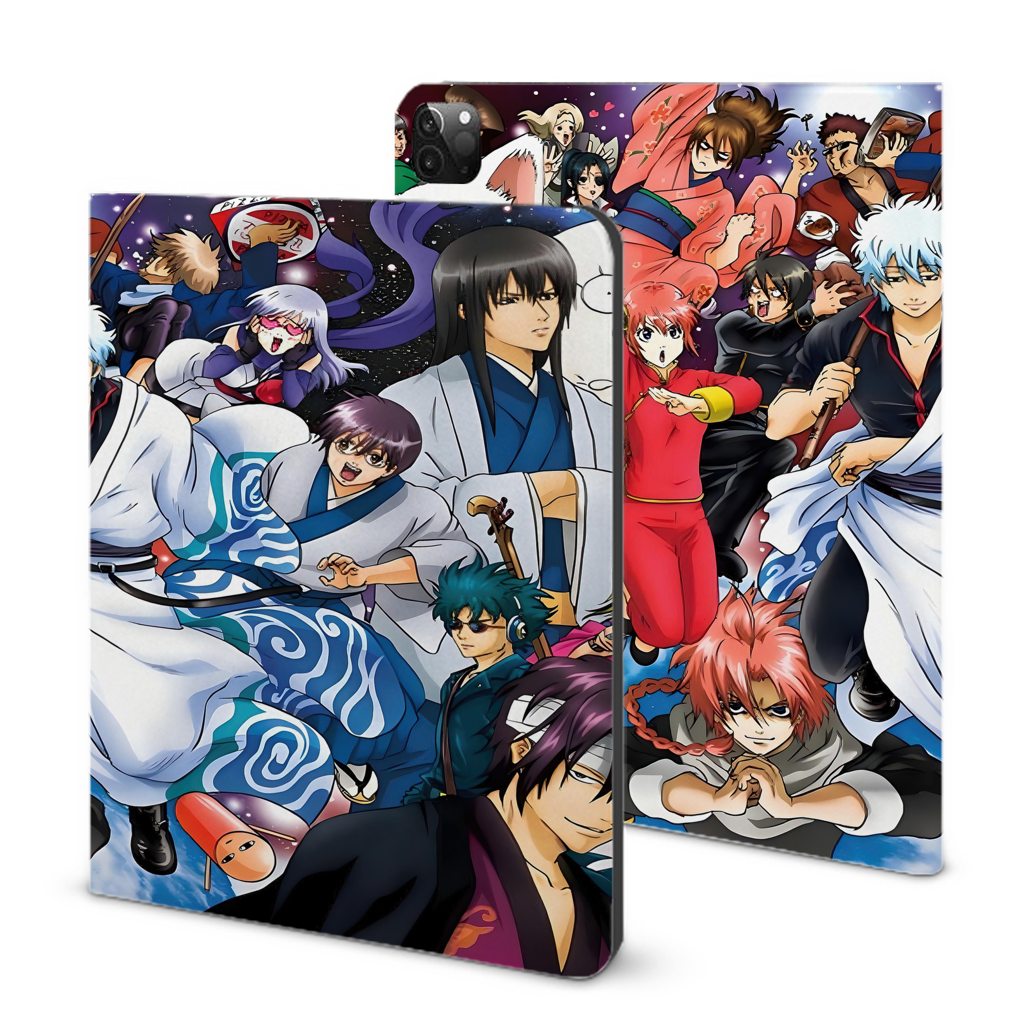 （画像用） ぎんたま 坂田銀時（さかたぎんとき） 神楽 志村新八（しむら しんぱち） GINTAMA Sakata Gintoki Kagura Shimura Shinpachi IPadケース ペンホルダー付き ブックスタイルデザイン